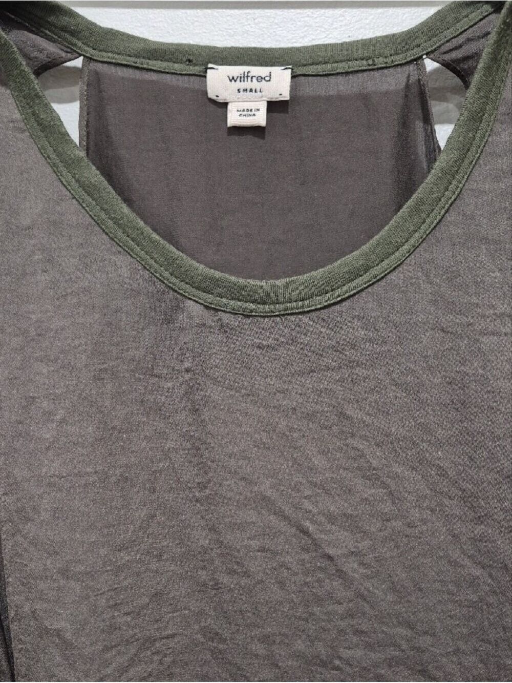 Wilfred Aritzia Olive Green Racerback Cutout Mini Dress - Size Small - Picture 3 of 8